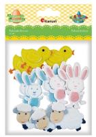 Opakowanie Naklejki filcowe 3D kurczaczki, zające, owce 12szt