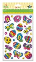 Opakowanie Naklejki papier w folii 3D pisanki, motyle mix