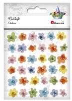 Opakowanie Naklejki papierowe 3D kwiatki z kryszt. mix 36szt