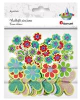 Opakowanie Naklejki piankowe kwiatki, motyle mix 69szt