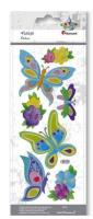Opakowanie Naklejki wypukłe miękkie motyle, kwiaty 7szt