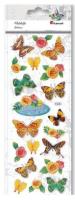 Opakowanie Naklejki wypukłe miękkie motyle róże 20szt