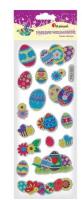 Opakowanie Naklejki wypukłe pisanki holograficzne 17szt