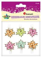 Opakowanie Ozdoba drewniana Klamerki liście 30x30mm mix 6szt