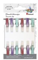 Opakowanie Ozdoba drewniana Klamerki ombre 7x45mm mix 12szt