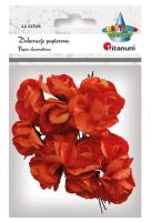 Opakowanie Papierowe róże na druciku pomarańcz 25mm 12szt