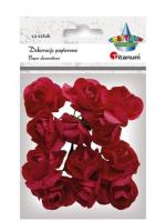 Opakowanie Papierowe róże na druciku różane 22mm 12szt