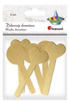 Opakowanie Patyczki drewniane dekoracja serce 6szt