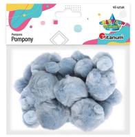 Opakowanie Pompony akrylowe szare mix rozmiarów 45szt