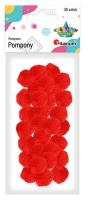 Opakowanie Pompony poliestrowe 25mm czerwone 30szt