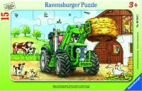 Puzzle 15 Traktor na polu. Wydawca: Ravensburger. SmakLiter.pl Opakowanie Puzzle 15 Traktor na polu