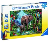 Puzzle 150 Słonie w dżungli XXL. Wydawca: Ravensburger. SmakLiter.pl Opakowanie Puzzle 150 Słonie w dżungli XXL