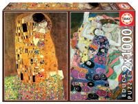 Puzzle 2x1000 Pocałunek/Dziewica, Gustav Klimt G3. Wydawca: Educa. SmakLiter.pl Opakowanie Puzzle 2x1000 Pocałunek/Dziewica, Gustav Klimt G3