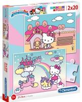 Puzzle 2x20 Super Kolor Hello Kitty. Wydawca: Clementoni. SmakLiter.pl Opakowanie Puzzle 2x20 Super Kolor Hello Kitty