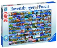 Puzzle 3000 99 pięknych miejsc w Europie. Wydawca: Ravensburger. SmakLiter.pl Opakowanie Puzzle 3000 99 pięknych miejsc w Europie