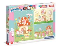 Puzzle 3x48 Super Kolor Hello Kitty. Wydawca: Clementoni. SmakLiter.pl Opakowanie Puzzle 3x48 Super Kolor Hello Kitty