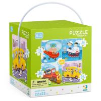 Puzzle 4w1 Transport DOP300132. Wydawca: DodoEditor. SmakLiter.pl Opakowanie Puzzle 4w1 Transport DOP300132
