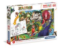 Puzzle 60 Happy Kolor Double Face Zafari. Wydawca: Clementoni. SmakLiter.pl Opakowanie Puzzle 60 Happy Kolor Double Face Zafari
