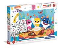 Puzzle 60 Happy Kolor dwustronne Baby Shark. Wydawca: Clementoni. SmakLiter.pl Opakowanie Puzzle 60 Happy Kolor dwustronne Baby Shark