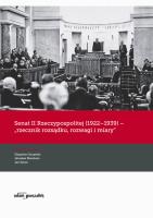 Okładka książki Senat II Rzeczypospolitej (1922-1939) -