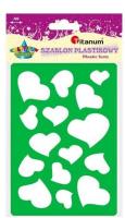 Opakowanie Szablon plastikowy serca 148x105mm zielono-fiolet