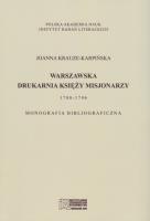 Okładka książki Warszawska drukarnia księży misjonarzy