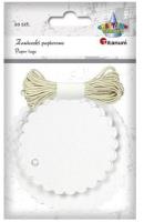 Opakowanie Zawieszki papierowe okrągłe z falbanką białe 20szt