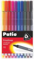 Cienkopisy Patio Trio Fineliner 10 kolorów. Wydawca: Patio. SmakLiter.pl Opakowanie Cienkopisy Patio Trio Fineliner 10 kolorów