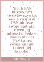 Kartka - Niech Pan błogosławi tę dziewczynkę.... Wydawca: Koinonia. SmakLiter.pl Opakowanie Kartka - Niech Pan błogosławi tę dziewczynkę...