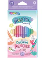 Kredki ołówkowe okrągłe Colorino Kids dwukolorowe 24 kolory/12 sztuk PASTEL. Wydawca: Patio. SmakLiter.pl Opakowanie Kredki ołówkowe okrągłe Colorino Kids dwukolorowe 24 kolory/12 sztuk PASTEL