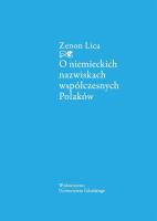 O niemieckich nazwiskach współczesnych Polaków. Autor: Lica Zenon. SmakLiter.pl Okładka książki O niemieckich nazwiskach współczesnych Polaków