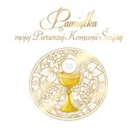 Okładka książki Pamiątka mojej Pierwszej Komunii Św. z krzyżykiem