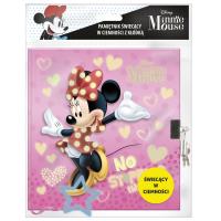 Pamiętnik świecący w ciemności z kłódką Minnie 25. Wydawca: Derform. SmakLiter.pl Opakowanie Pamiętnik świecący w ciemności z kłódką Minnie 25