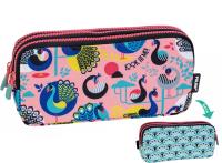 Opakowanie Piórnik Milan 3 komorowy PEACOCK różowy