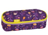 Opakowanie Piórnik Milan owalny FLOWERS fioletowy