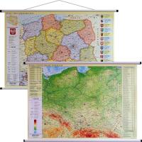 Polska mapa ścienna dwustronna administracyjno-fizyczna 1:1 000 000. Autor:   Praca zbiorowa. SmakLiter.pl Okładka książki Polska mapa ścienna dwustronna administracyjno-fizyczna 1:1 000 000