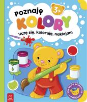 Poznaję kolory. Uczę się, koloruję, naklejam. 3+. Autor: Sylwia Kajdana. SmakLiter.pl Okładka książki Poznaję kolory. Uczę się, koloruję, naklejam. 3+