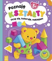 Poznaję kształty. Uczę się, koloruję, naklejam. 3+. Autor: Sylwia Kajdana. SmakLiter.pl Okładka książki Poznaję kształty. Uczę się, koloruję, naklejam. 3+