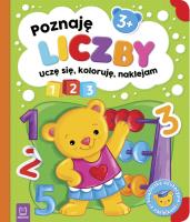 Poznaję liczby. Uczę się, koloruję, naklejam. 3+. Autor: Sylwia Kajdana. SmakLiter.pl Okładka książki Poznaję liczby. Uczę się, koloruję, naklejam. 3+