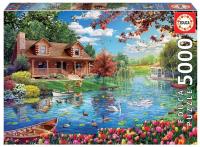 Puzzle 5000 Dom nad jeziorem G3. Wydawca: Educa. SmakLiter.pl Opakowanie Puzzle 5000 Dom nad jeziorem G3