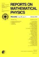 Opakowanie Reports on Mathematical Physics 85/1 Pergamon