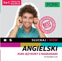 Słuchaj i mów angielski Pakiet A1/B1. Autor:   Praca zbiorowa. SmakLiter.pl Okładka książki Słuchaj i mów angielski Pakiet A1/B1