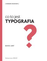 Co to jest Typografia ?. Autor: Jury David. SmakLiter.pl Okładka książki Co to jest Typografia ?