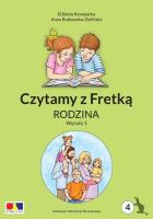 Czytamy z Fretką cz.4 Rodzina. Wyrazy 1. Autor: Elżbieta Konopacka, Anna Rutkowska-Zielińska. SmakLiter.pl Okładka książki Czytamy z Fretką cz.4 Rodzina. Wyrazy 1