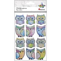 Opakowanie Dekoracje samoprzylepne 3D sowy mix 12szt