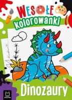 Dinozaury. Wesołe kolorowanki. Autor: Sylwia Kajdana. SmakLiter.pl Okładka książki Dinozaury. Wesołe kolorowanki