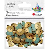 Opakowanie Drewniane dekoracje misie 22x24mm 15szt