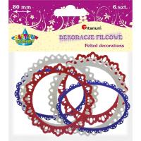 Opakowanie Filcowe ramki koronka 80mm mix 6szt