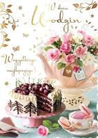 Karnet B5 QDK-089 Urodziny kwiaty, tort. Wydawca: Kukartka. SmakLiter.pl Opakowanie Karnet B5 QDK-089 Urodziny kwiaty, tort