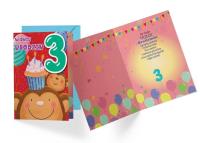 Opakowanie Karnet B6 DK-601 Urodziny 3 małpki